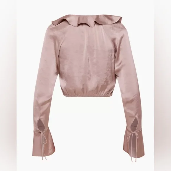 Spartina Satin BlouseSatin V-neck ruffle blouse - Picture 6 of 10